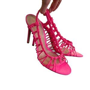 Schutz Jinny Pink Leather size 10, 4 inch heel